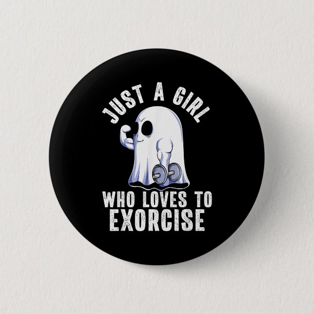 Ghost Funny Gym Workout Bodybuilding Soky Hallowee Button (Vorderseite)