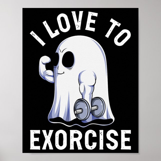 Ghost Funny Gym Workout Bodybuilding Spaß Spooky Poster (Vorne)