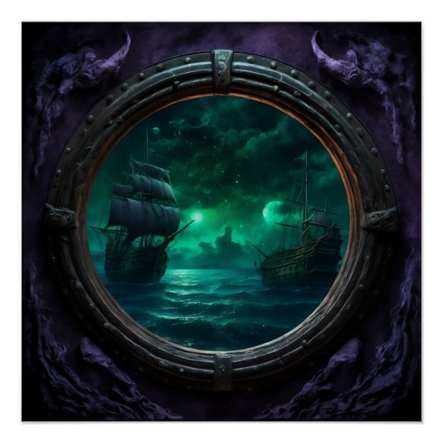 Ghost Galleon unter den Spuk Sternen Poster (Vorderseite)