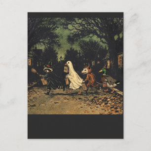 Ghost Gans Pfeifente Hexe Waschbär & Opossum Postkarte