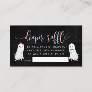 Ghost Gender Reveal Diaper Raffle Ticket Begleitkarte