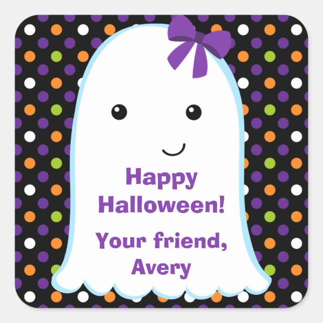 Ghost Girl | Kids Halloween Sticker (Vorderseite)