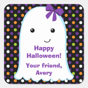 Ghost Girl   Kids Halloween Sticker