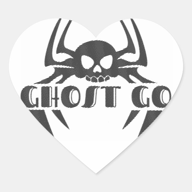 Ghost Go Spooky Jahreszeit Herz-Aufkleber (Vorderseite)