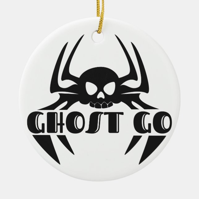 Ghost Go Spooky Jahreszeit Keramik Ornament (Vorne)