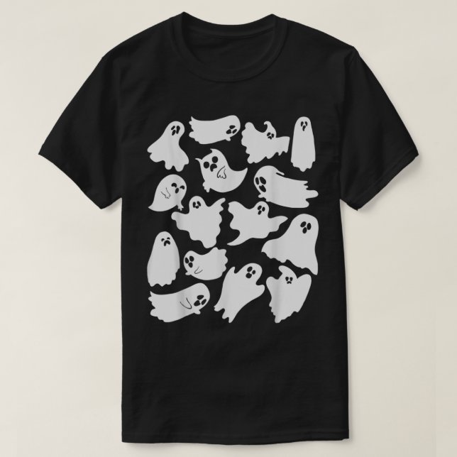 Ghost Graphic Spooky Jahreszeit Viele Geister Gesi T-Shirt (Design vorne)