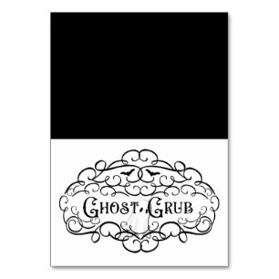 Ghost Grub Vintage Elegantes Halloween Food Zelt Tischnummer