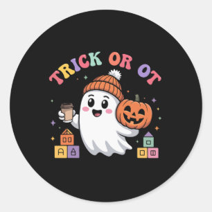 Ghost Hall für Trick oder Ot Spooky-Arbeitstherapi Runder Aufkleber