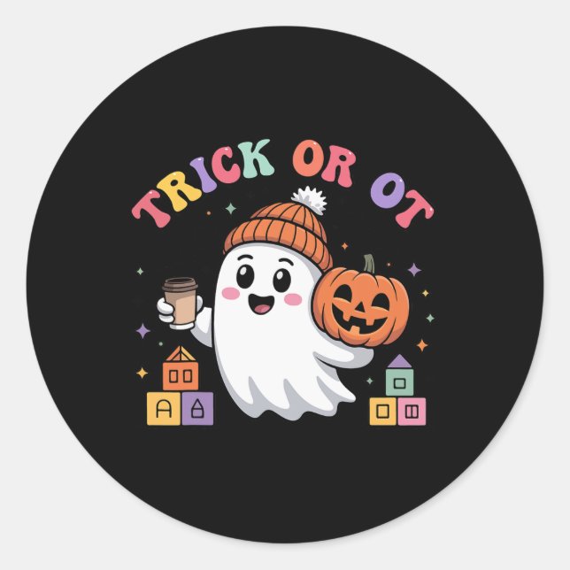 Ghost Hall für Trick oder Ot Spooky-Arbeitstherapi Runder Aufkleber (Vorderseite)