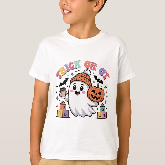 Ghost Hall für Trick oder Ot Spooky-Arbeitstherapi T-Shirt (Vorderseite)