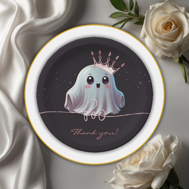 Ghost Halloween Baby Dusche Little Boo Pappteller (Von Creator hochgeladen)