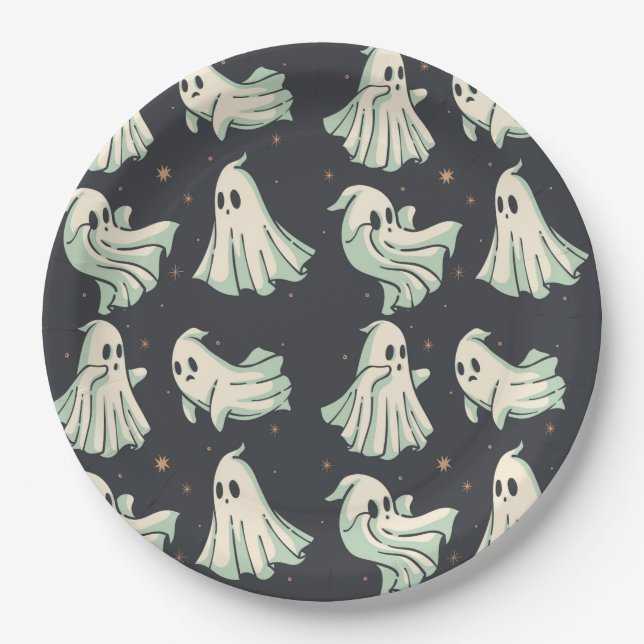 Ghost Halloween Baby Dusche Pappteller (Vorderseite)