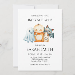 Ghost Halloween Baby Shower Invite Baby Dusche Einladung