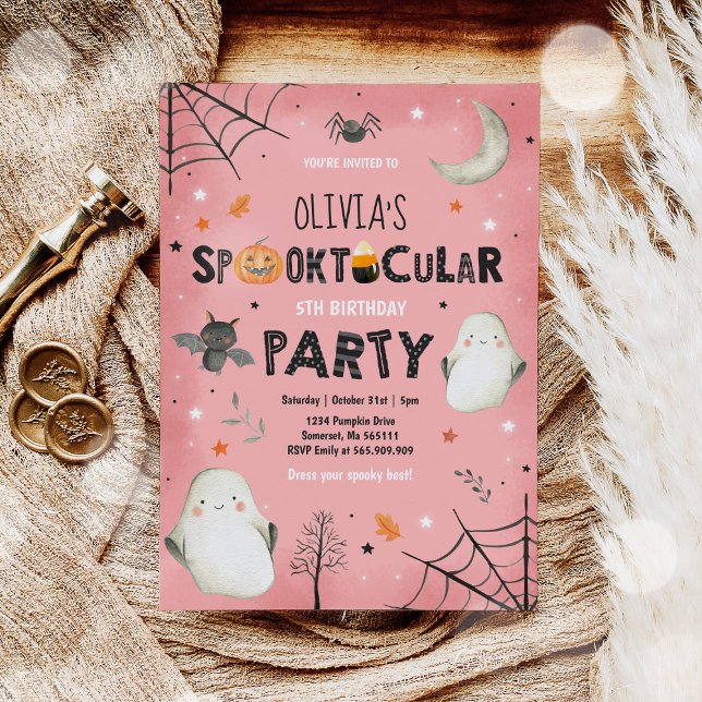 Ghost Halloween Birthday Invite Spooktacular Party Einladung (Von Creator hochgeladen)