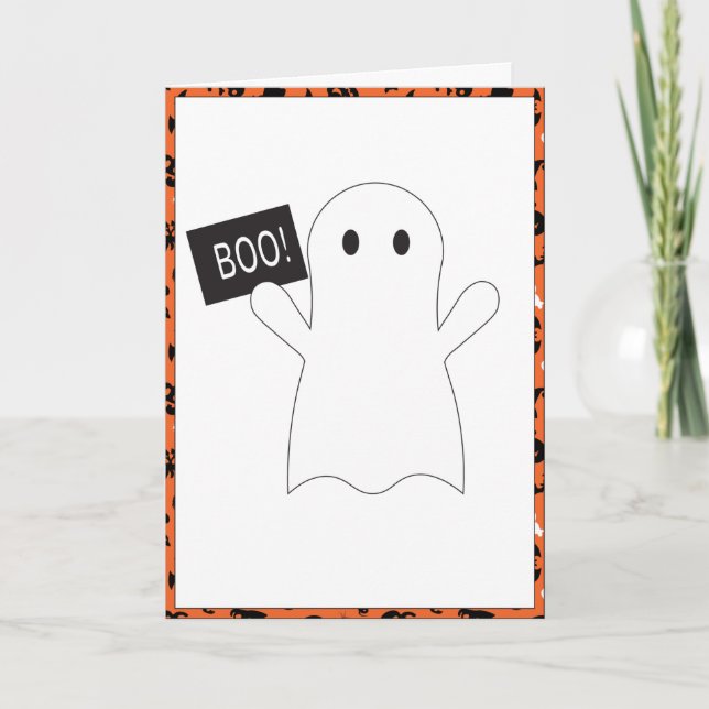 Ghost Halloween Card Dankeskarte (Vorderseite)