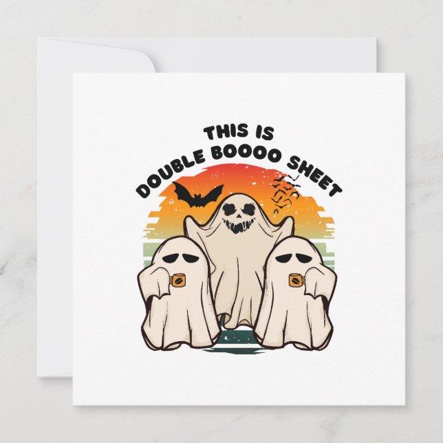 Ghost Halloween Costume Funny Boo Einladung (Vorderseite)