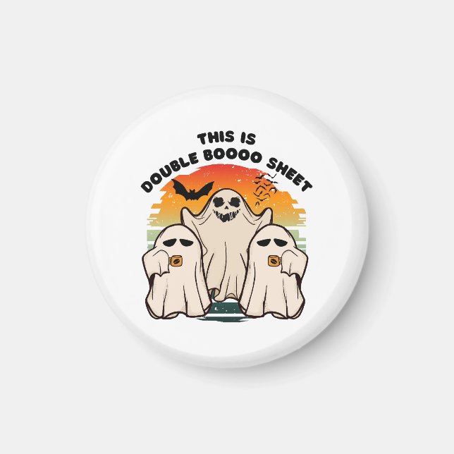 Ghost Halloween Costume Funny Boo Magnet (Vorne)