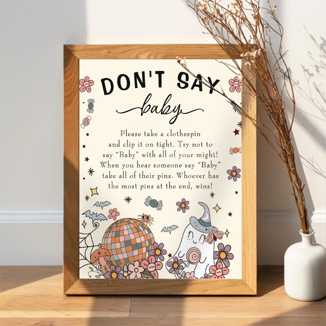 Ghost Halloween "Don't Say Baby" Baby Shower Game Poster (Von Creator hochgeladen)