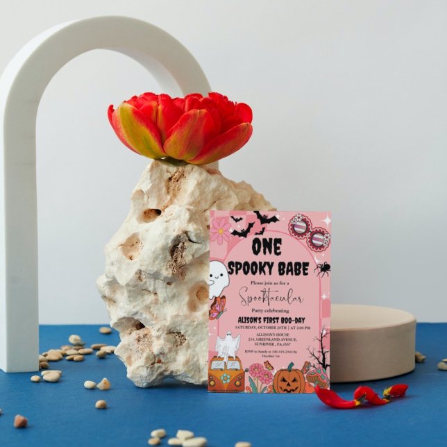 Ghost Halloween ein sprichwörtliches Babe Groovy B Einladung (Von Creator hochgeladen)