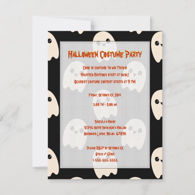 Ghost Halloween Einladung (Vorderseite)