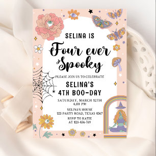 Ghost Halloween Four Ever Spooky 4. Geburtstag Einladung