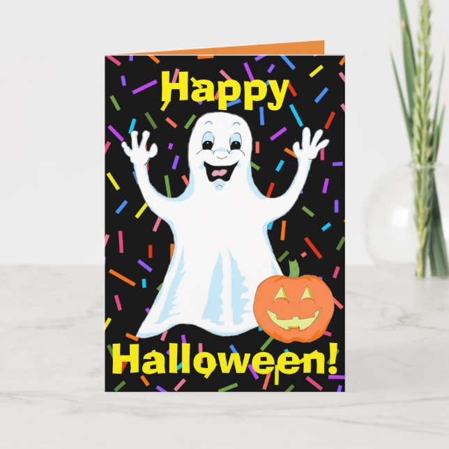 Ghost Halloween Grußkarte Karte (Vorderseite)
