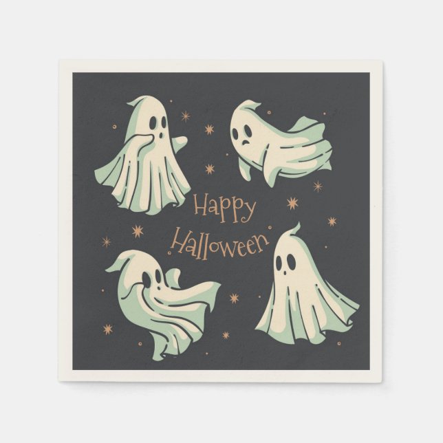 Ghost Halloween Happy Halloween Serviette (Vorderseite)