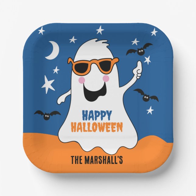 Ghost Halloween Niedliche Kinder Pappteller (Vorderseite)