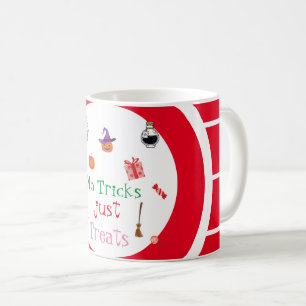Ghost Halloween No Tricks Nur Leckereien Kürbis Kaffeetasse