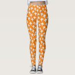 Ghost Halloween Orange Leggings<br><div class="desc">Viele kleine weiße Geister auf einem orangen Hintergrund. Ein lustiges Muster für diejenigen, die niedliche und spukhafte Dinge mögen. Besonders lustig zu Halloween. Originelle Kunst von Nic Squirrell.</div>