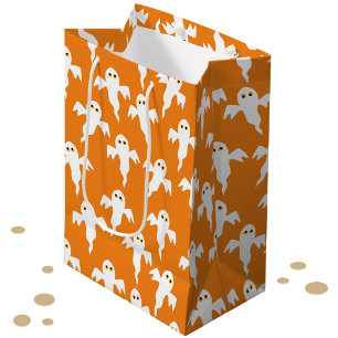 Ghost Halloween Orange Mittlere Geschenktüte
