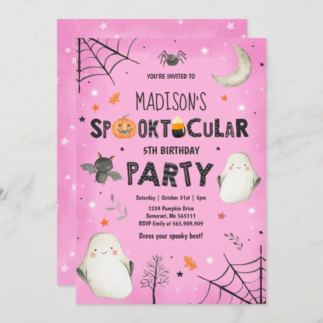 Ghost Halloween Party Spooktacular Party Einladung (Vorne/Hinten)