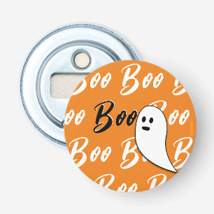 Ghost Halloween Schwarz-weiß-Orangenbob Flaschenöffner