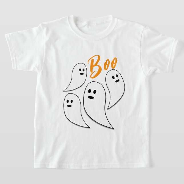 Ghost Halloween Schwarz-weißes niedliches Muster B T-Shirt (Ablage )