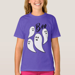 Ghost Halloween Schwarz-weißes niedliches Muster B T-Shirt