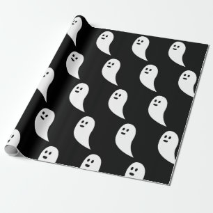 Ghost Halloween Schwarz-weißes niedliches Muster Geschenkpapier