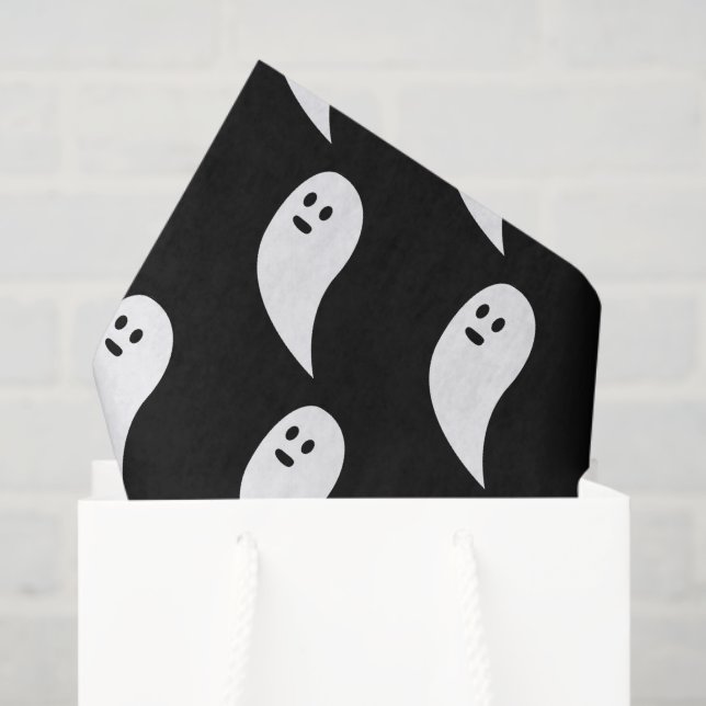 Ghost Halloween Schwarz-weißes niedliches Muster Seidenpapier (Geschenktüte)