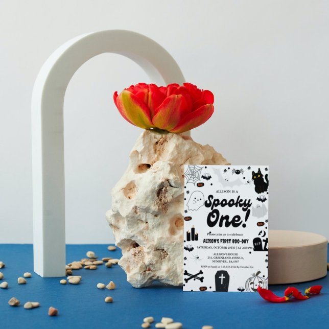 Ghost Halloween Spooky ein erster Geburtstag Einladung (Von Creator hochgeladen)