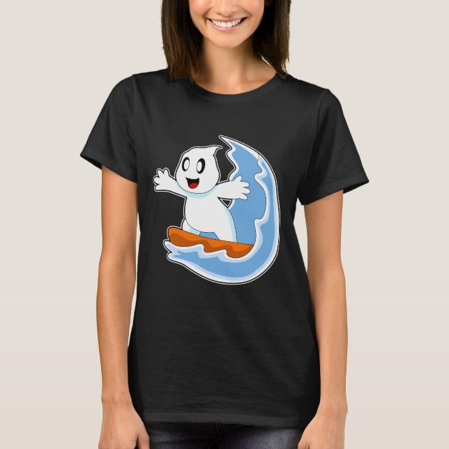 Ghost Halloween Surfer T-Shirt (Vorderseite)