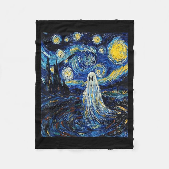 Ghost Halloween - Van Gogh Style - Starry Night  Fleecedecke (Vorderseite)