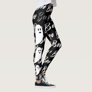 Ghost Halloween weißes Schwarzes Bob Leggings