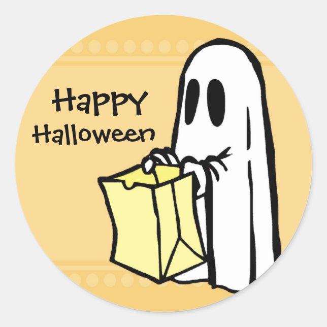 Ghost Happy Halloween Stickers (Vorderseite)