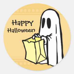 Ghost Happy Halloween Stickers