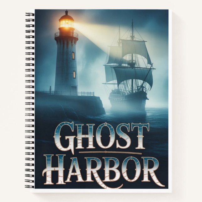 Ghost Harbor – Geheimnisvoller Leuchtturm Notizbuch (Vorderseite)
