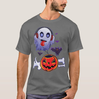 Ghost Hear Music Pumpkin Halloween Männer Frauen K T-Shirt