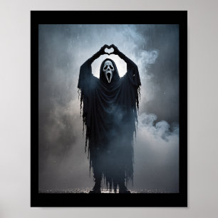 Ghost Heart Hands Beängstigend Face Horror Poster 