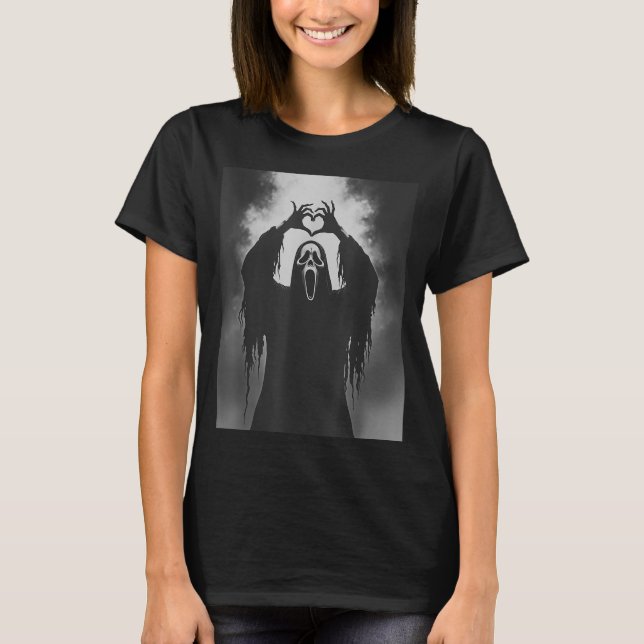 Ghost Heart Hands Y Face Horror Ster Halloween  T-Shirt (Vorderseite)