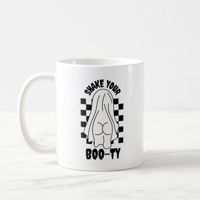 Ghost-Hintern-Design - "Schütteln Sie Ihre Booty" Kaffeetasse (Links)