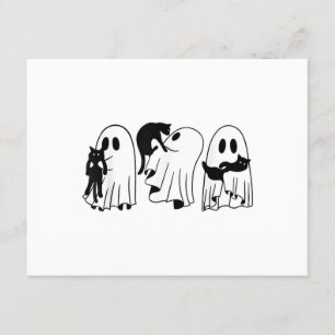 Ghost Holding Black Cat Funny Halloween Cat Liebha Begleitkarte