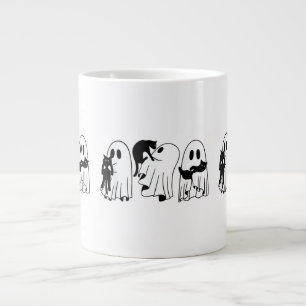 Ghost Holding Black Cat Funny Halloween Cat Liebha Jumbo-Tasse
